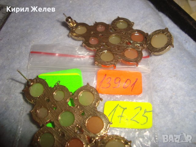 ПОЗЛАТЕНИ ФИНИ КРАСИВИ ЦВЕТНИ КРИСТАЛНИ ФАСЕТИРАНИ АРТ ОБЕЦИ 13901, снимка 4 - Обеци - 36635576