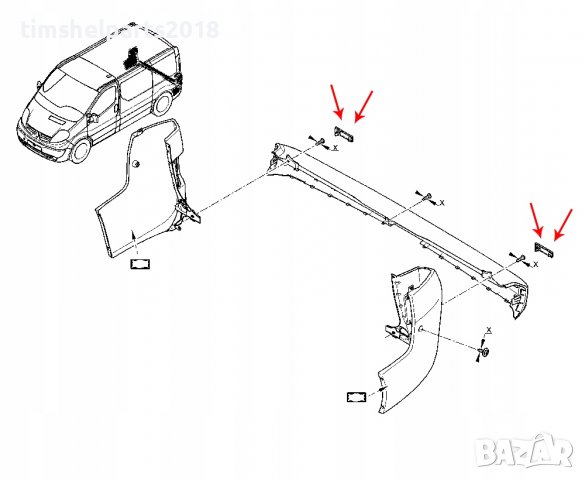 Рефлектор задна броня за Renault Master Trafic Opel Movano Vivaro Talento, снимка 4 - Части - 36871733
