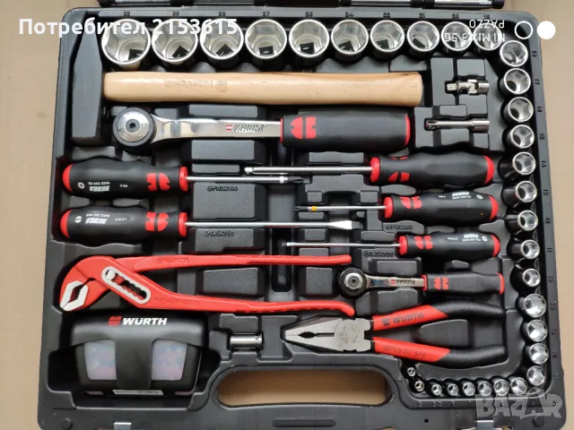 wurth kомплект куфар инструменти с 93 части , снимка 2 - Куфари с инструменти - 48516353