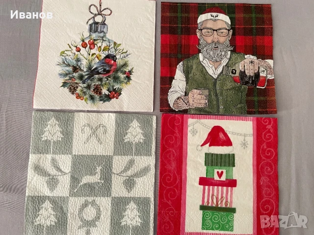 Колекция от 100 бр. коледни салфетки, снимка 9 - Други ценни предмети - 47764645