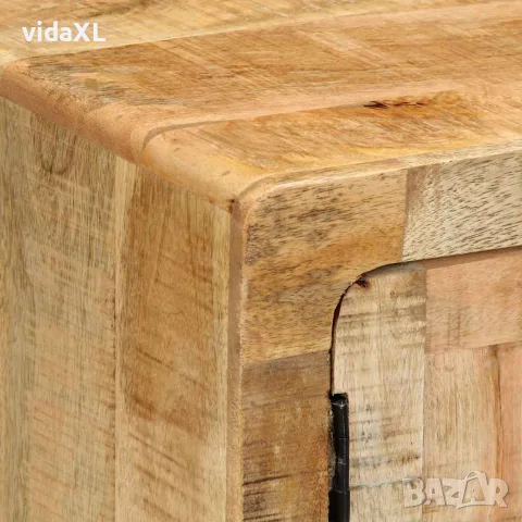 vidaXL Нощно шкафче 40x32x46 cm Масивна дървесина Грубо манго, снимка 5 - Шкафове - 56147499