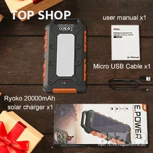 Solar Power Bank 20000mAh, PD 15W, снимка 11 - Външни батерии - 48645034