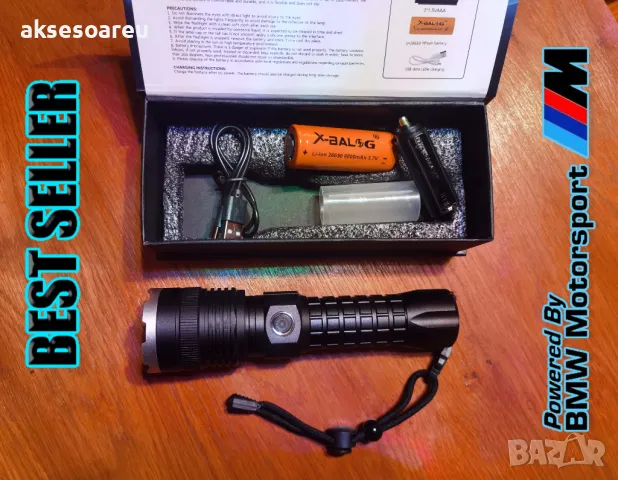 Нов мощен Висококачествен Акумулаторен телескопичен фар с възможност мащабиране водоустойчив работен, снимка 13 - Зимни спортове - 48785500