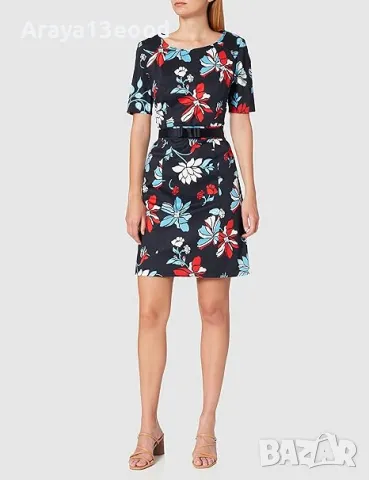 Betty Barclay Дамска памучна рокля, тъмно синя с щампа цветя 44 р-р
