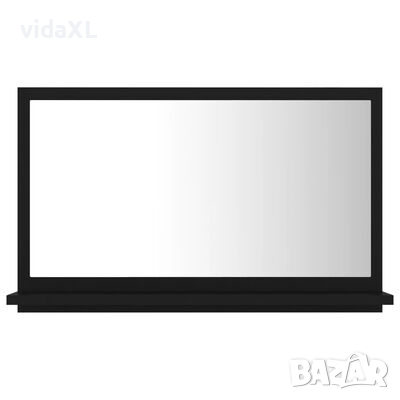 vidaXL Огледало за баня, черно, 60x10,5x37 см, ПДЧ(SKU:804563, снимка 1 - Огледала - 44548945