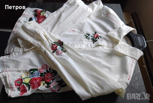 Бяла дамска риза с бродерия , снимка 13 - Ризи - 52790433