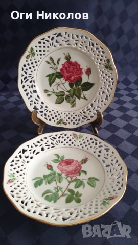 Порцеланови ажурни колекционерски чинии-Schumann Arzberg - 2 броя, снимка 2 - Чинии - 51553190