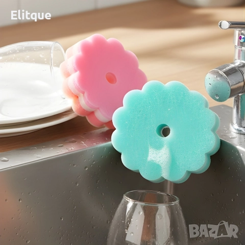 Комплект 3 броя гъби за миене на съдове – леки, ефективни и бързосъхнещи, снимка 5 - Други стоки за дома - 52927628