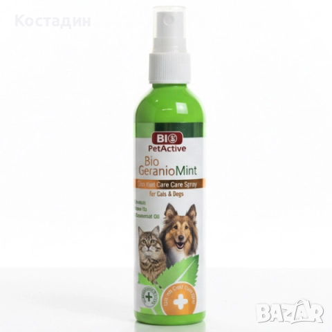 Спрей за Грижа за Кожа и Козина - за Куче/Коте - 100ml - Bio GeranioMint - Bio PetActive