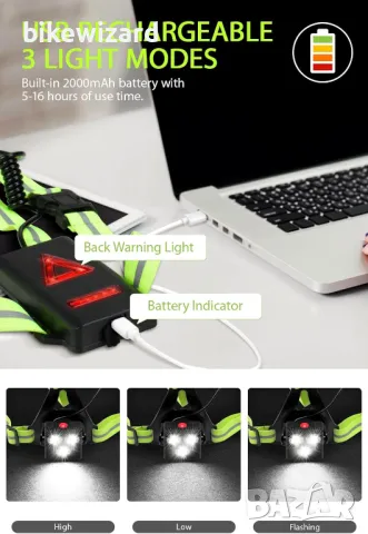 DAWINSIE Спортна светлина за бягане акумулаторна USB LED лампа за бягане водоустойчива НОВА, снимка 2 - Спортна екипировка - 49503514