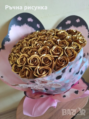 Големи букети,различни цени ,51рози,21рози,23рози, снимка 18 - Декорация за дома - 49894439
