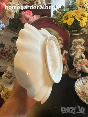 Луксозен двусекционен съд – Ръчна Рисунка | Винтидж Шедьовър, снимка 5 - Декорация за дома - 54059844