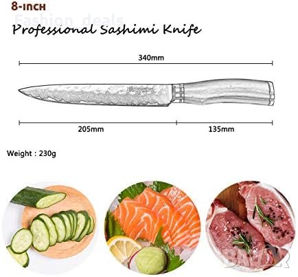 Нов 8 инчов Нож за дърворезба дървена дръжка с кожена обвивка Дом Кухня, снимка 7 - Други - 42446010