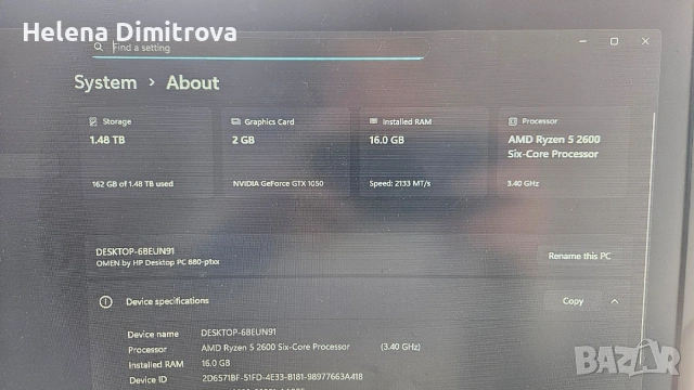 Геймърски компютър OMEN, снимка 8 - Геймърски - 54115225