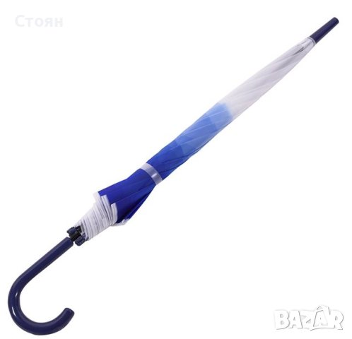 Чадър тип бастун Автоматичен Син Бял Градиент 81,5 см, снимка 4 - Други - 42875801