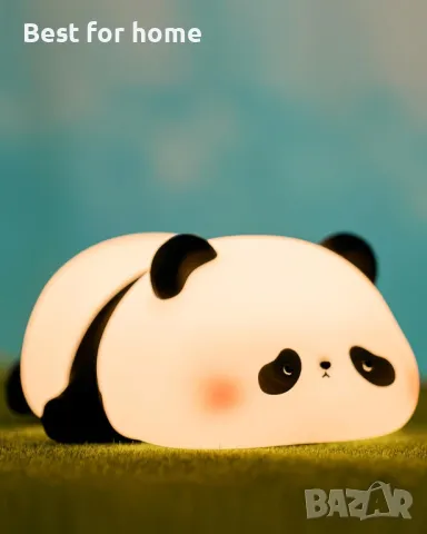 Мека акумулаторна Panda силиконова лампа, снимка 3 - Детски нощни лампи - 48485993