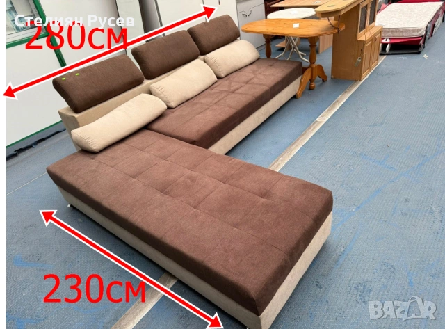 0602   ъглов холов разтегателен диван 280/230 см -цена 155 евро или  303.15 лева - без забележки , п