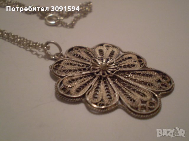  стар сребърен медальон - филигран със нов синджир, снимка 15 - Антикварни и старинни предмети - 35298350