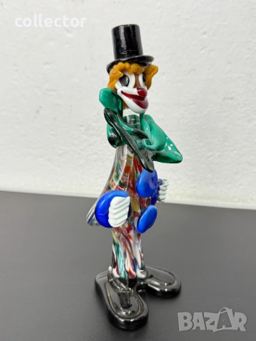 Ръчно изработен стъклен клоун Мурано. №7461, снимка 4 - Антикварни и старинни предмети - 51988508