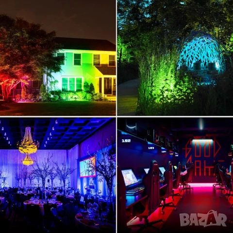 2/бр. RGB LED външен прожектор 100W, Димируем 10000LM IP66, снимка 5 - Лед осветление - 51066609