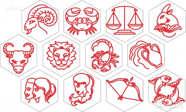 Зодии Зодия печат печати щампа за сладки бисквитки тесто пластмасов сет форми, снимка 2 - Форми - 30602981