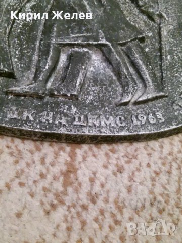 1963 ЦК на ДКМС ПОБЕДИТЕЛ в СЪРЕВНОВАНИЕТО X КОНГРЕС на ДКМС Голям МЕТАЛЕН БАРЕЛЕФ ПАНО Награда15611, снимка 2 - Колекции - 29207805