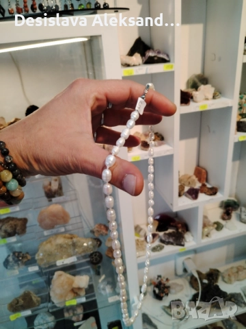 Колие с естествени речни перли, много изгодно 