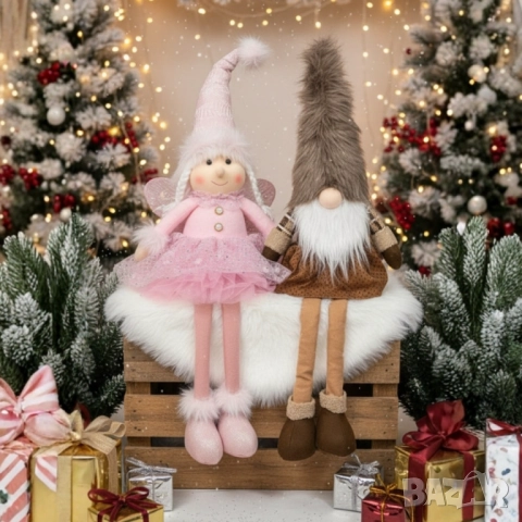 Коледна декоративна кукла с дълги крака - идеална за празничен декор или подарък, снимка 3 - Други стоки за дома - 52134136