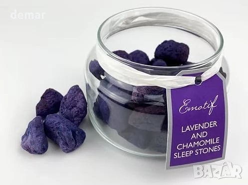 Подаръчен комплект камъни за сън, Лава камък, влят с лавандула и лайка, освежаващо масло 100 мл, снимка 8 - Други стоки за дома - 50949070