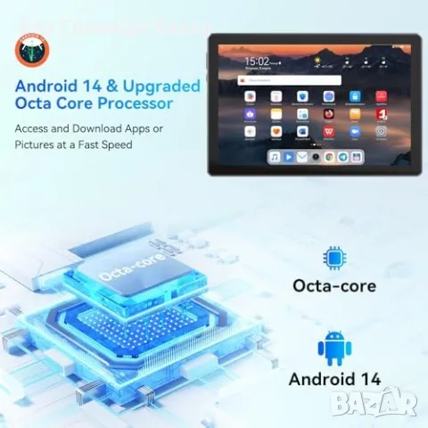 Нов Android таблет 10.1", 8GB RAM, IPS HD, бързо зареждане, двойни камери, снимка 2 - Таблети - 48256470