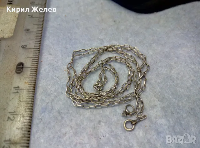 ФИНА СТАРИННА СРЕБЪРНА ВЕРИЖКА ЛАНЧЕ КОЛИЕ СИНДЖИРЧЕ СРЕБРО ВИСОКА ПРОБА РЪЧНА ИЗРАБОТКА 32038, снимка 2 - Антикварни и старинни предмети - 49704843