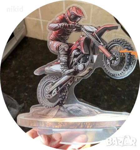 2D Акрилен топер Мотор моторист Байкър мотоциклет на стойка основа украса декор статуетка, снимка 4 - Други - 50136092