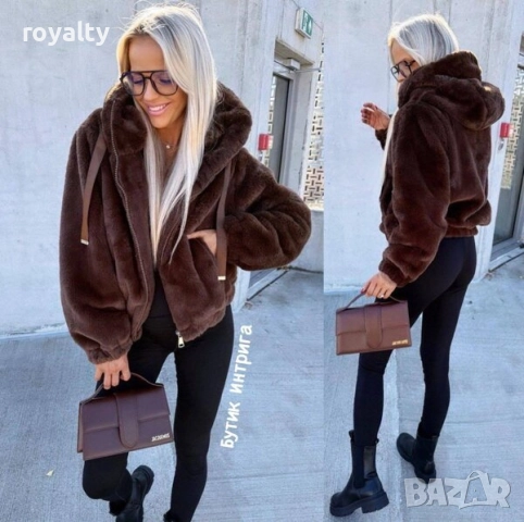 КАФЯВО ПУХКАВО ЯКЕ, снимка 4 - Якета - 52648271