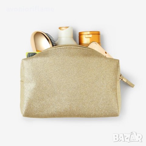 Луксозен Златист несесер за грим Golden, снимка 2 - Декоративна козметика - 36720624