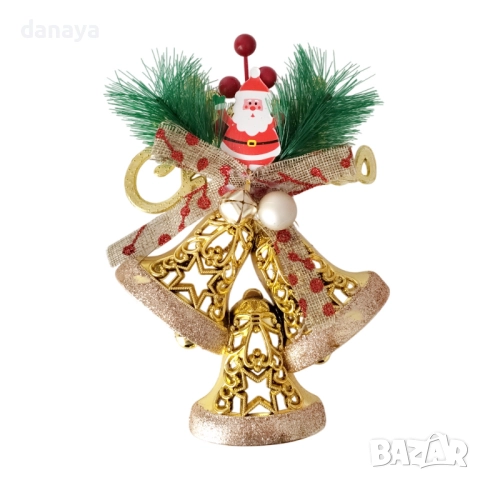 6209 Коледна украса за окачване Камбанки с Дядо Коледа, 20×14 см, снимка 3 - Декорация за дома - 52020367
