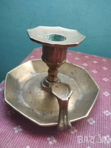 Пепелник със свещник, снимка 3 - Антикварни и старинни предмети - 48824075