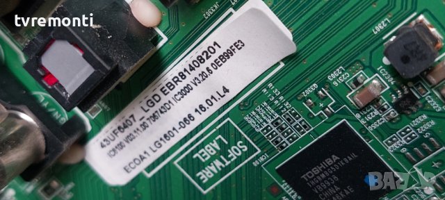 Main av board eax66485504 for LG 43UF640V дисплей HC430DUN-SLNX1-5122, снимка 3 - Части и Платки - 42841987