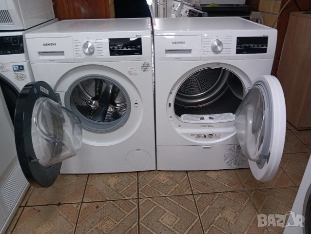 Комплект пералня и сушилня с термопомпа Сименс Siemens IQ500 A+++ 8кг 2 години гаранция!, снимка 6 - Перални - 53104154
