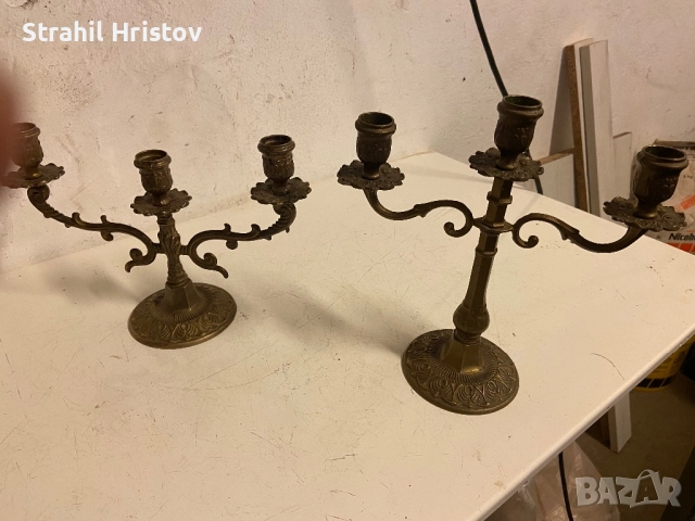 Свещници от месинг 4 бр, снимка 2 - Други ценни предмети - 51607909