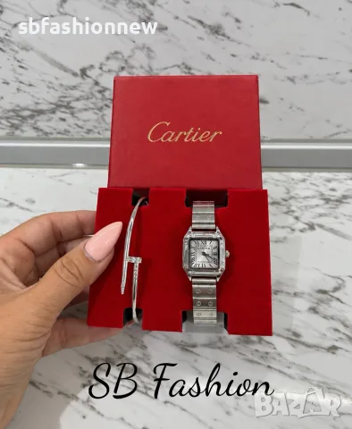 Cartier часовник с гривна в сребристо