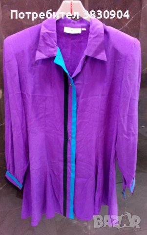Блуза с дълъг ръкав, 100% естествена коприна, М, снимка 1 - Туники - 42205603