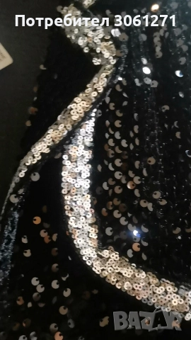 Стилно Палтото е украсено с черни пайети, снимка 5 - Рокли - 52697224