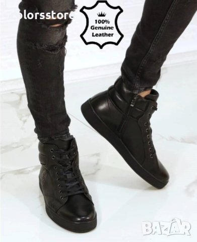 Мъжки боти - черна ЕСТЕСТВЕНА кожа - РА251568A-13, снимка 2 - Мъжки боти - 34623087