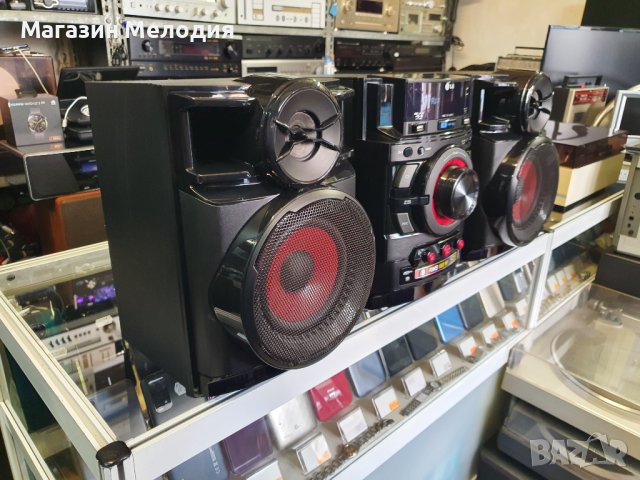 Аудиосистема LG CM4320 с две тонколони. Системата има радио, диск чете mp3, usb - 2бр., aux. Прави з, снимка 5 - Аудиосистеми - 42834103