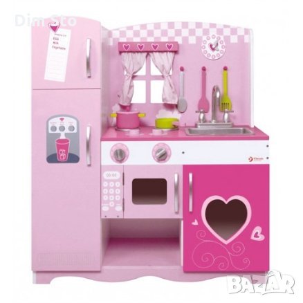 Детска кухня (дървена) - Classic World - Розова, снимка 6 - Играчки за стая - 35635533