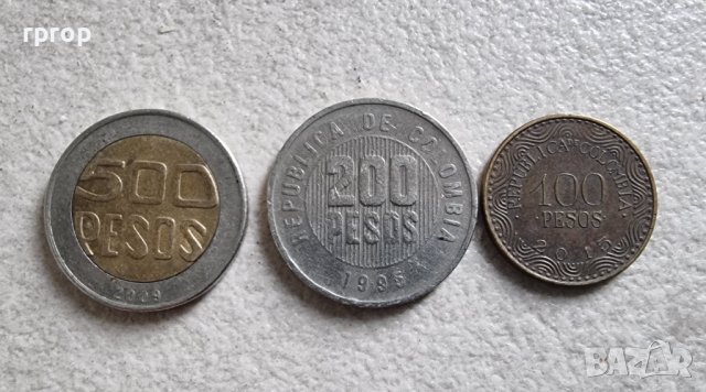Монети . Колумбия. 100, 200 и 500 песос., снимка 1 - Нумизматика и бонистика - 39038936