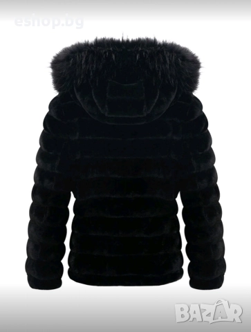 Дамско двулицево пухено яке с качулка, снимка 6 - Якета - 52967993