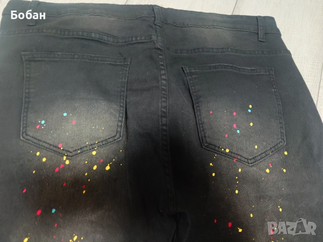 Нови напръскани уникални дънки хл размер , снимка 4 - Дънки - 54314126