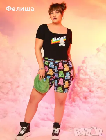 Супер Сладко Дизайнерско Макси Клинче с Уникални Цветни Мечета, снимка 3 - Клинове - 50149915