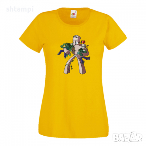 Дамска тениска Iron Golem майнкрафт Minecraft,Игра,Забавление,подарък,Изненада,Рожден Ден.